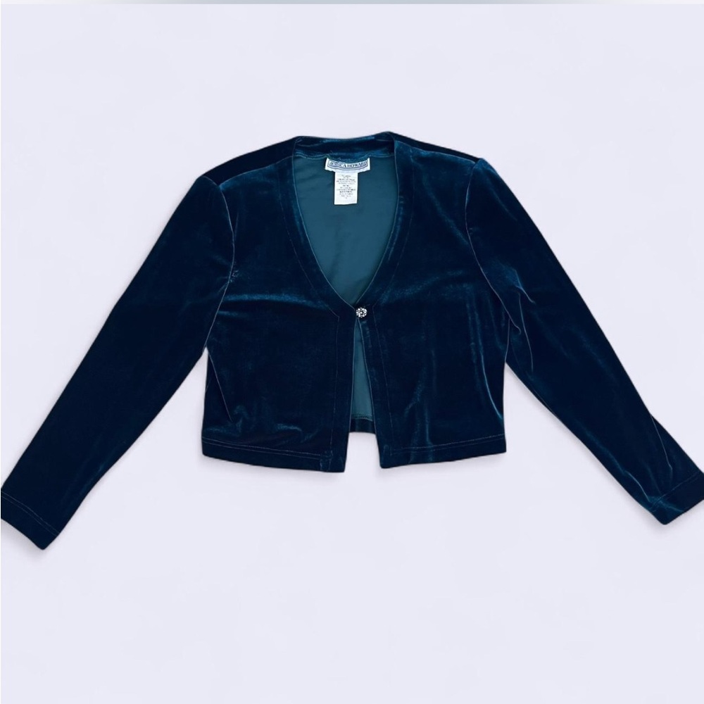 Vintage Jessica Howard Teal Velvet Blazer